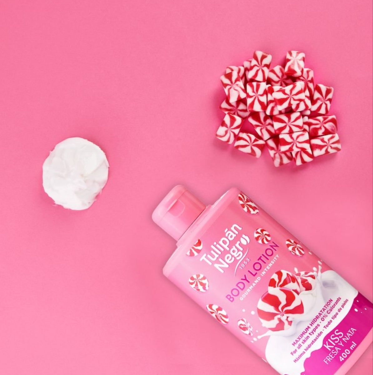 Lotion corporelle parfum gourmand, fraise chantilly. 400ml