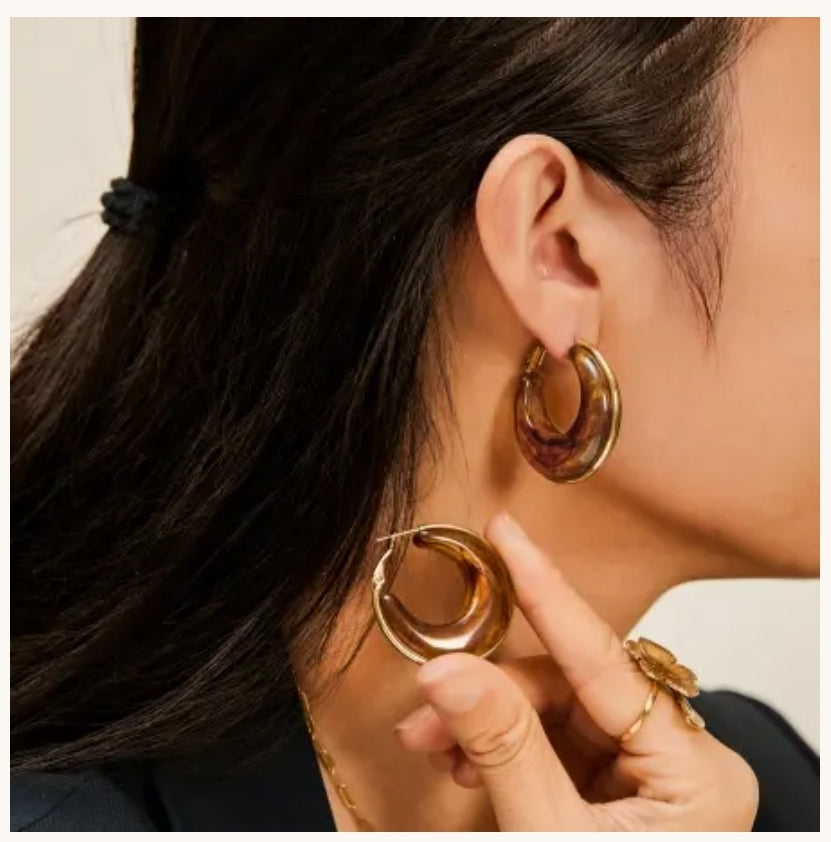 Boucles d'oreilles AMBROISE Marron