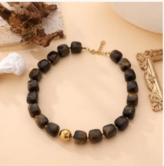 Collier TALIA Marron