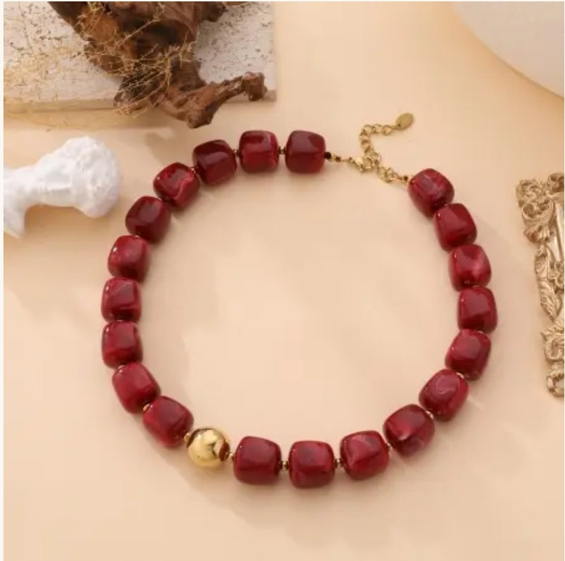 đź’™Collier TALIA Bordeaux