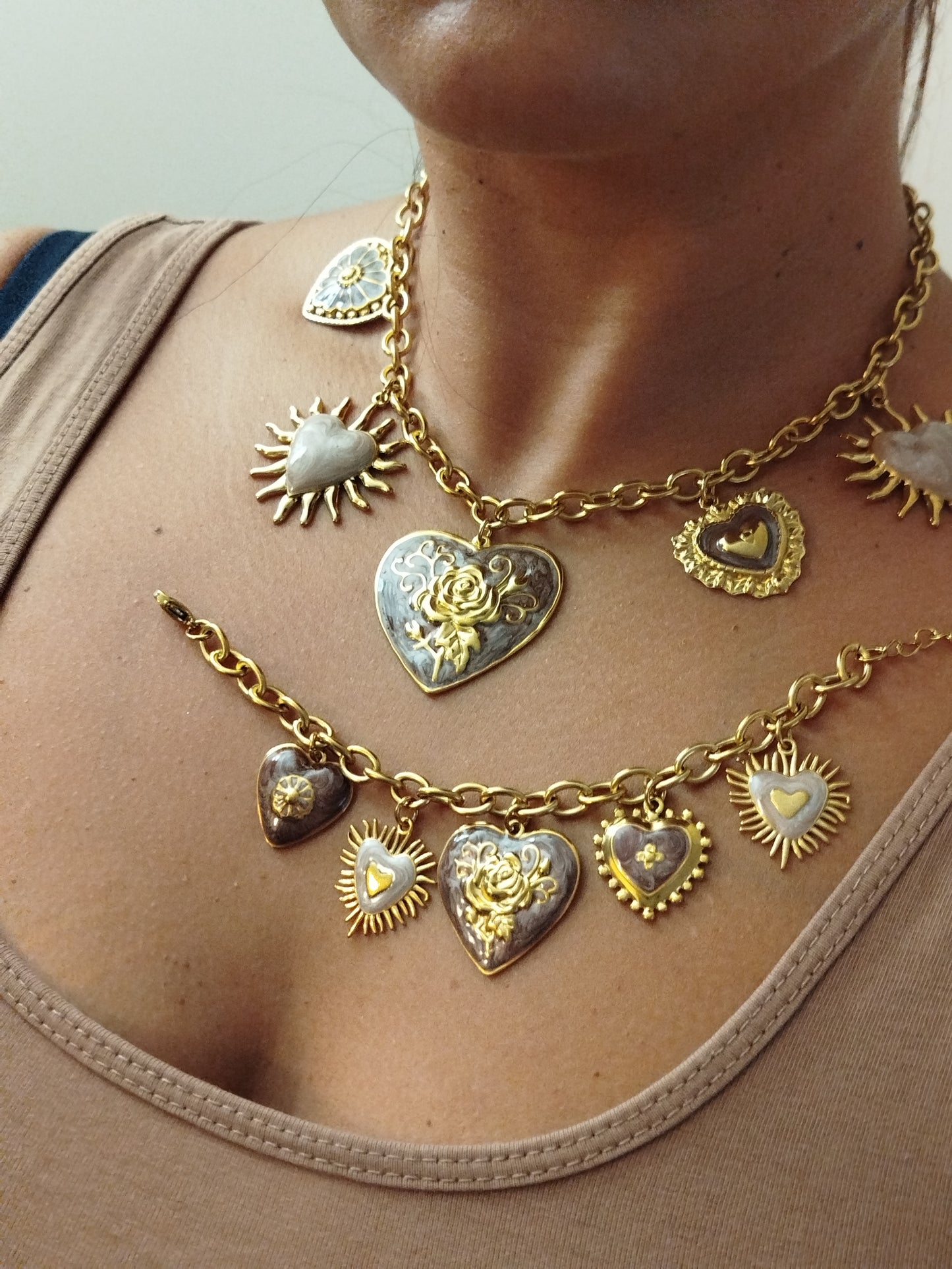 Collier ROSANA Marron