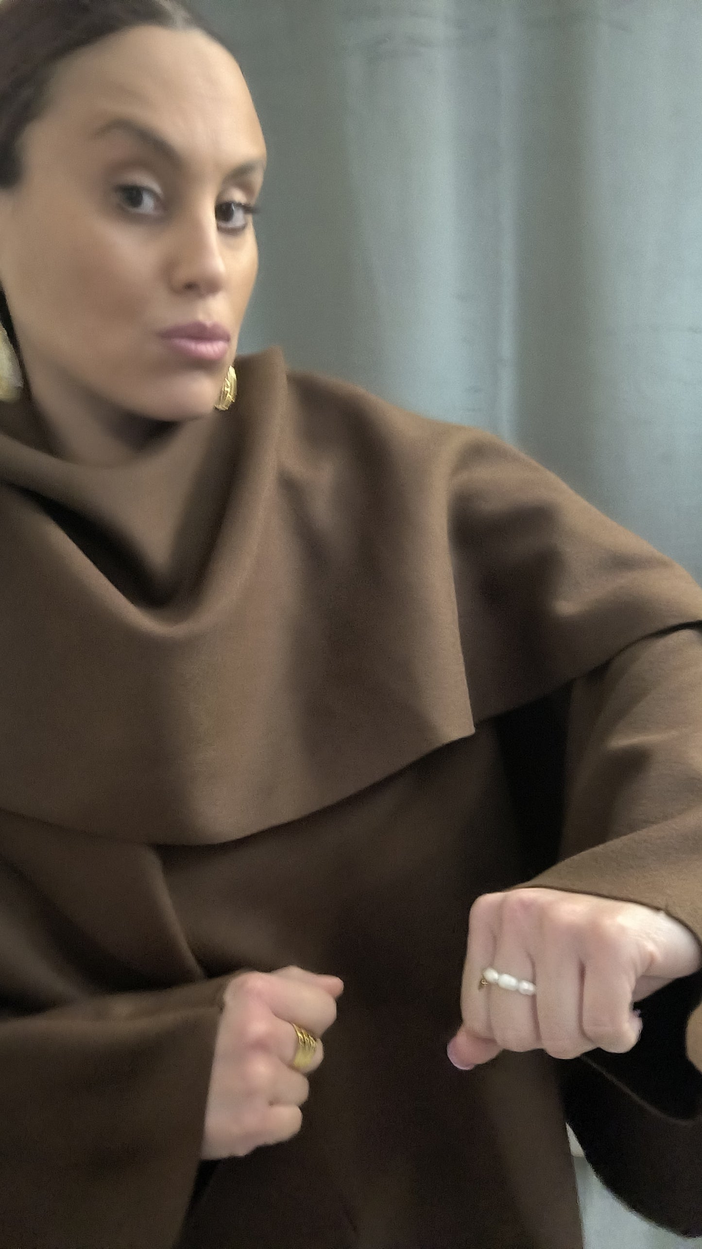 Veste cape Marron Taille Unique