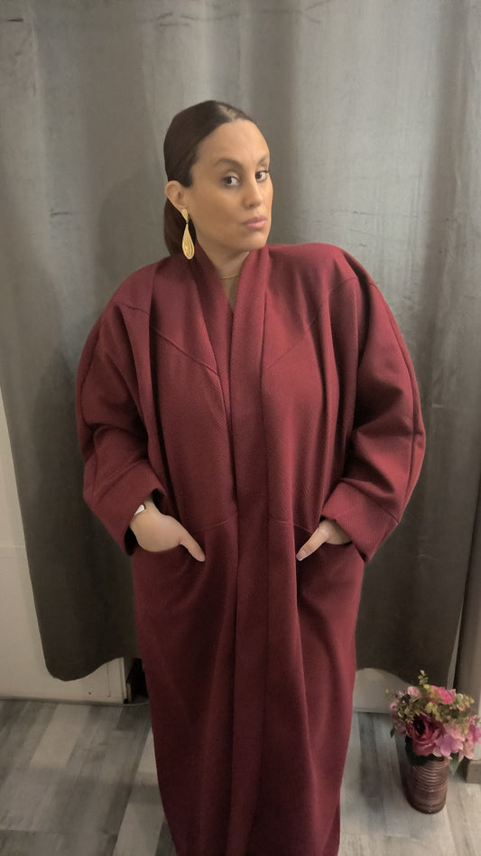 Veste longue Bordeaux Taille Unique
