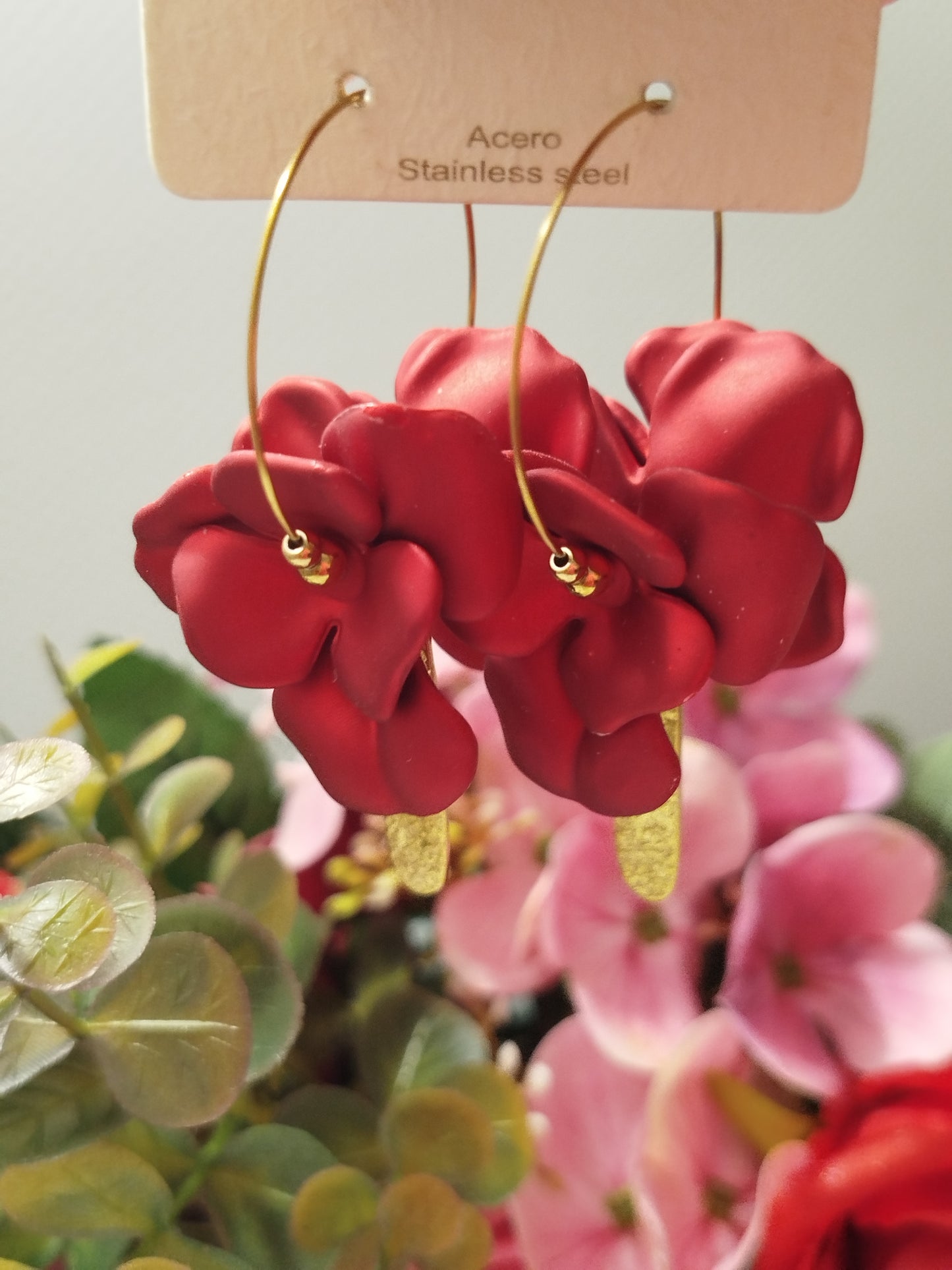 Boucles d'oreilles RYSLAINE ROUGE