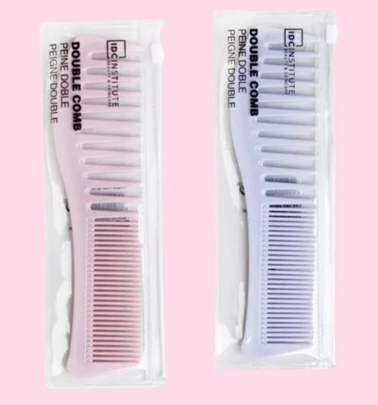 PEIGNE DOUBLE AVEC SA POCHETTE HERMÉTIQUE IDC INSTITUTE