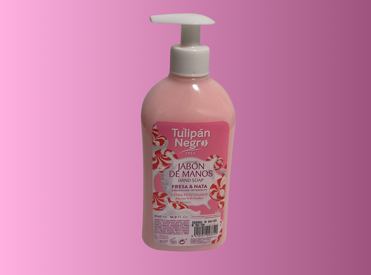 Savon pour les Mains "Fraise Chantilly" Tulipan Negro 500ml