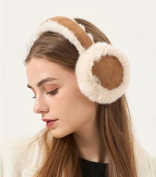 💙CACHE OREILLES Camel/Crème