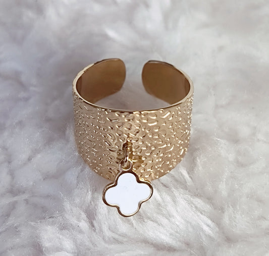 Bague TRÈFLE blanc