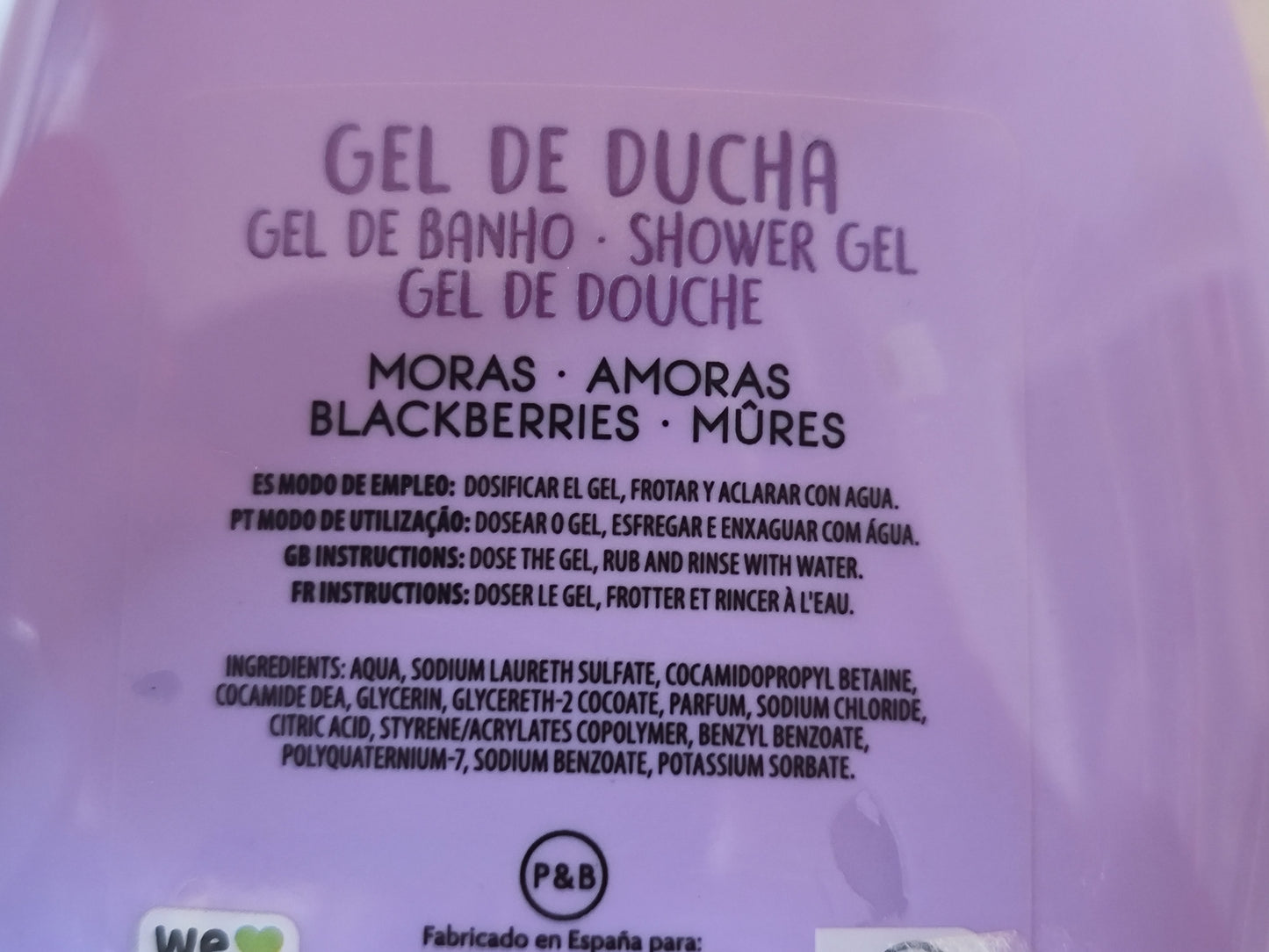 Gel Douche "The Fruit Company" Senteur Mûres