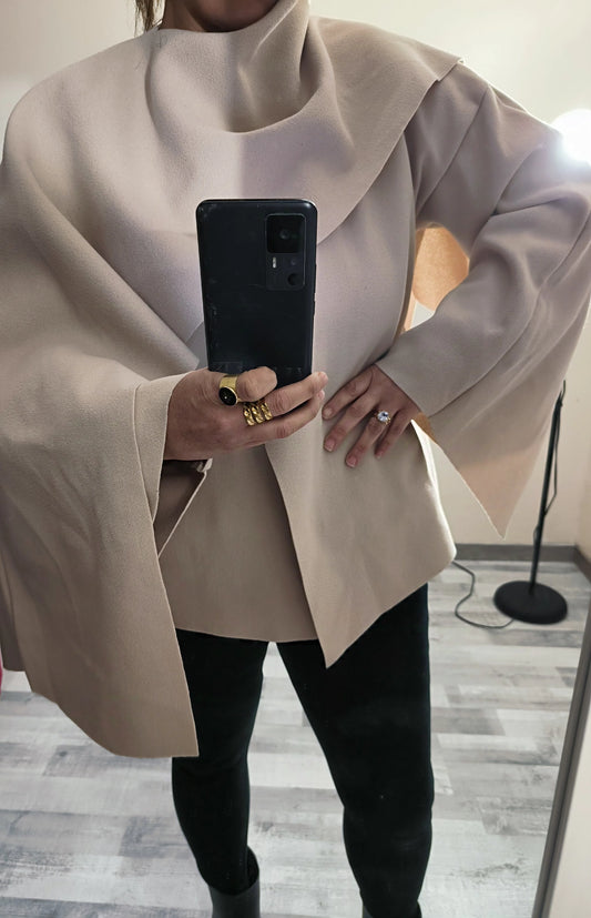 VESTE CAPE BEIGE ANISSA