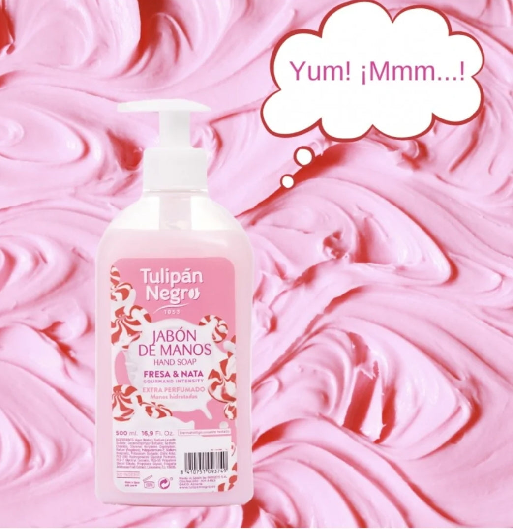 Savon pour les Mains "Fraise Chantilly" Tulipan Negro 500ml