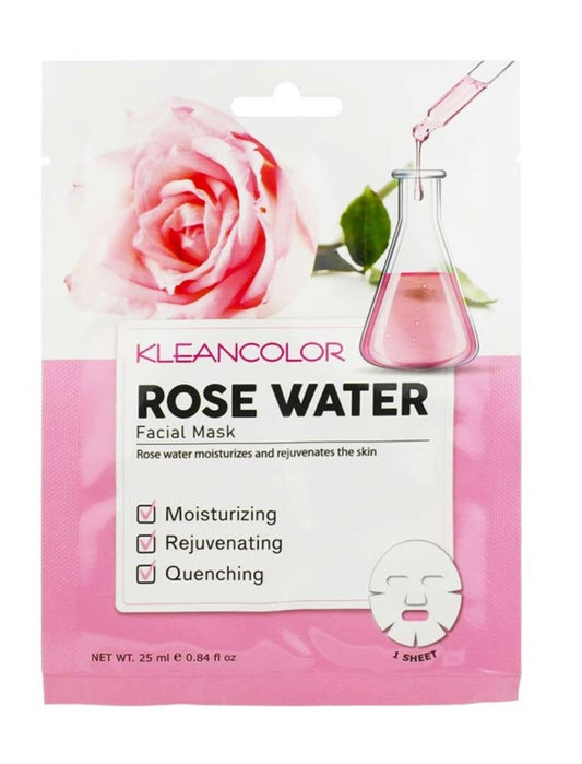 Masque facial Kleancolor à l'eau de Rose.