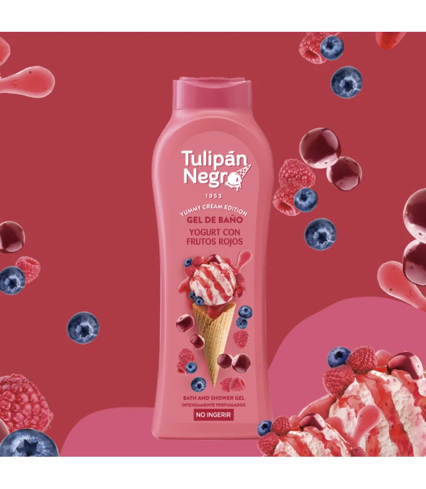 GEL DOUCHE TULIPAN NEGRO YUMMY CRÈME GLACÉE FRUITS ROUGES