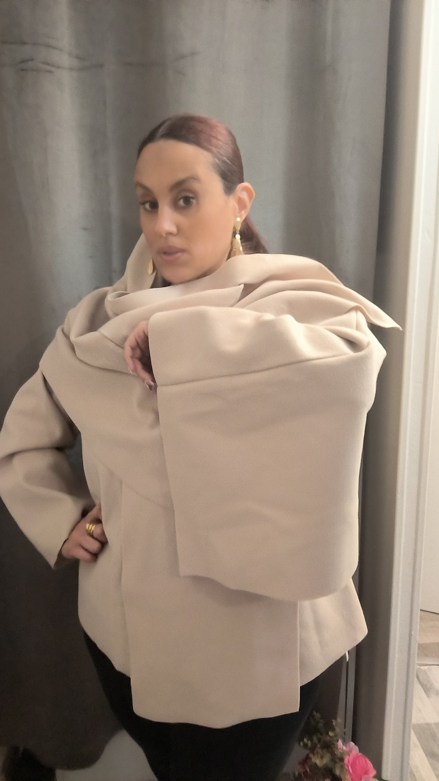 VESTE CAPE BEIGE ANISSA