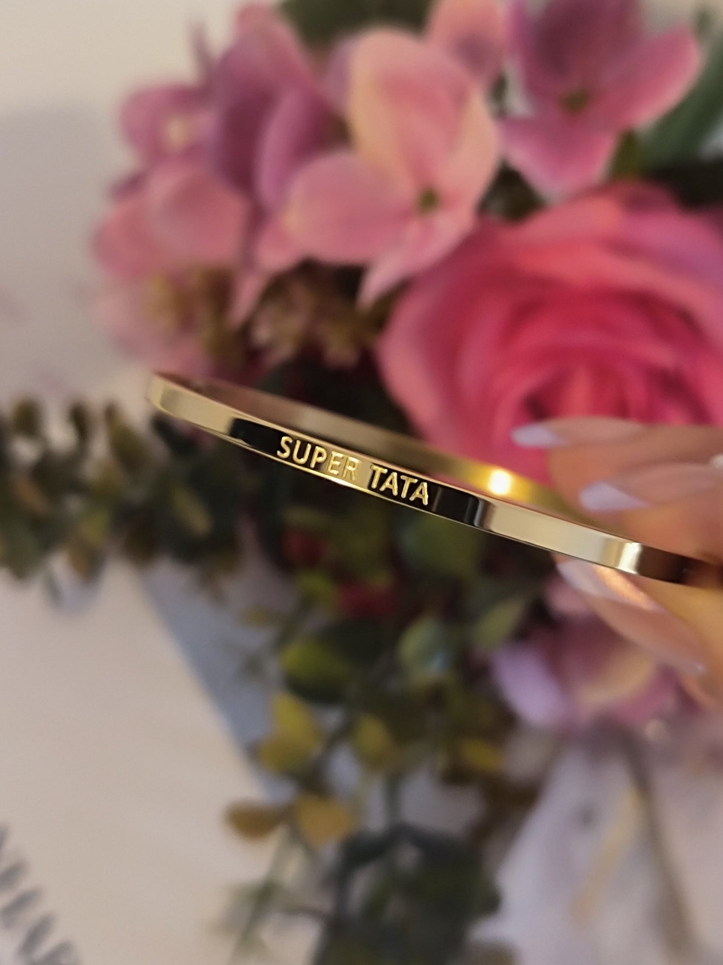 Bracelet gravé "Super Tata"
