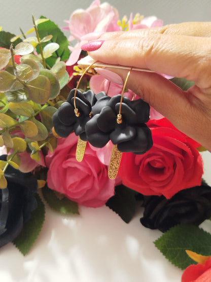 Boucles d'oreilles RYSLAINE NOIR