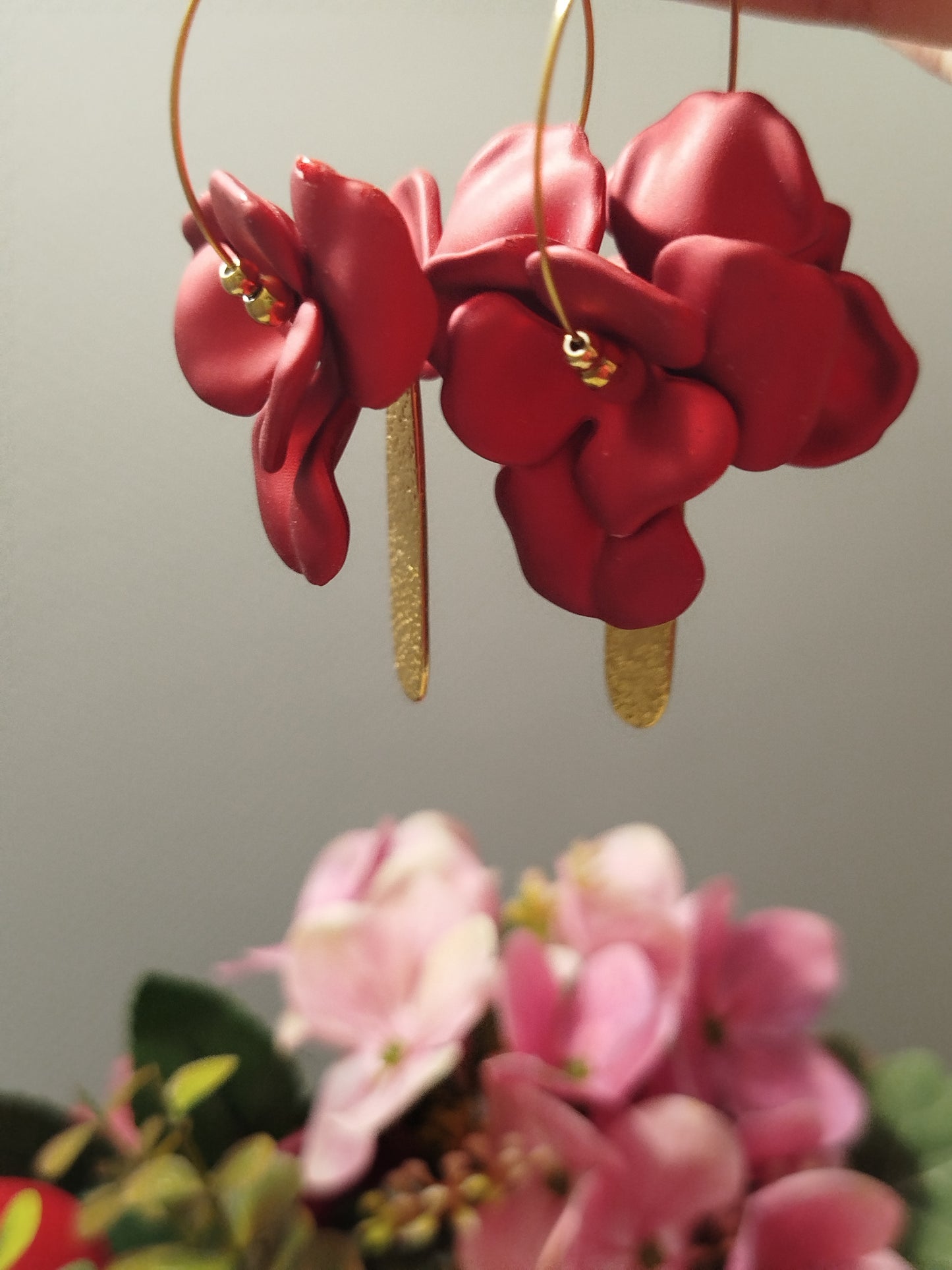 Boucles d'oreilles RYSLAINE ROUGE