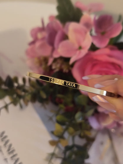 Bracelet gravé "Super Tata"