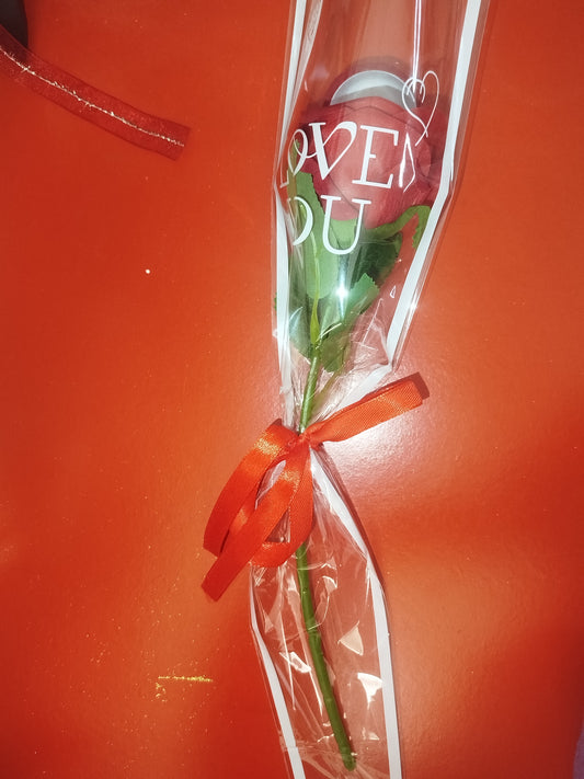 Rose (boîte à bijou + 1 Bijou au choix) emballage LOVE YOU