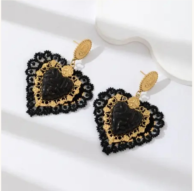 Boucles d'oreilles DALIA Noir