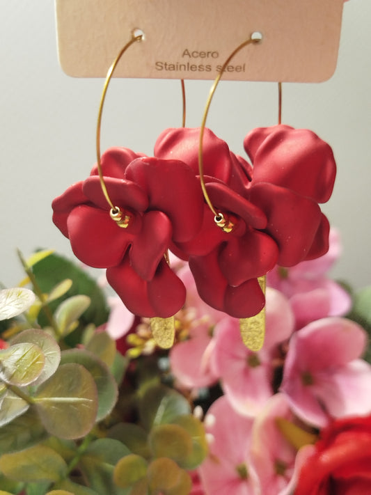 Boucles d'oreilles RYSLAINE ROUGE