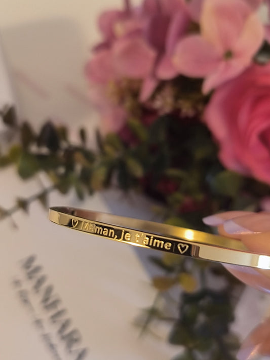 Bracelet gravé "Maman je t'aime"