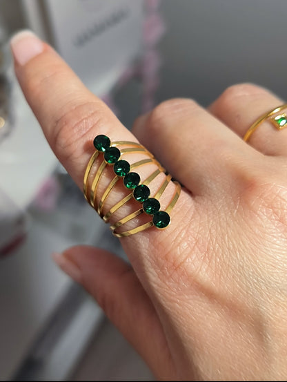 Bague Irrésistible. Pierres verte