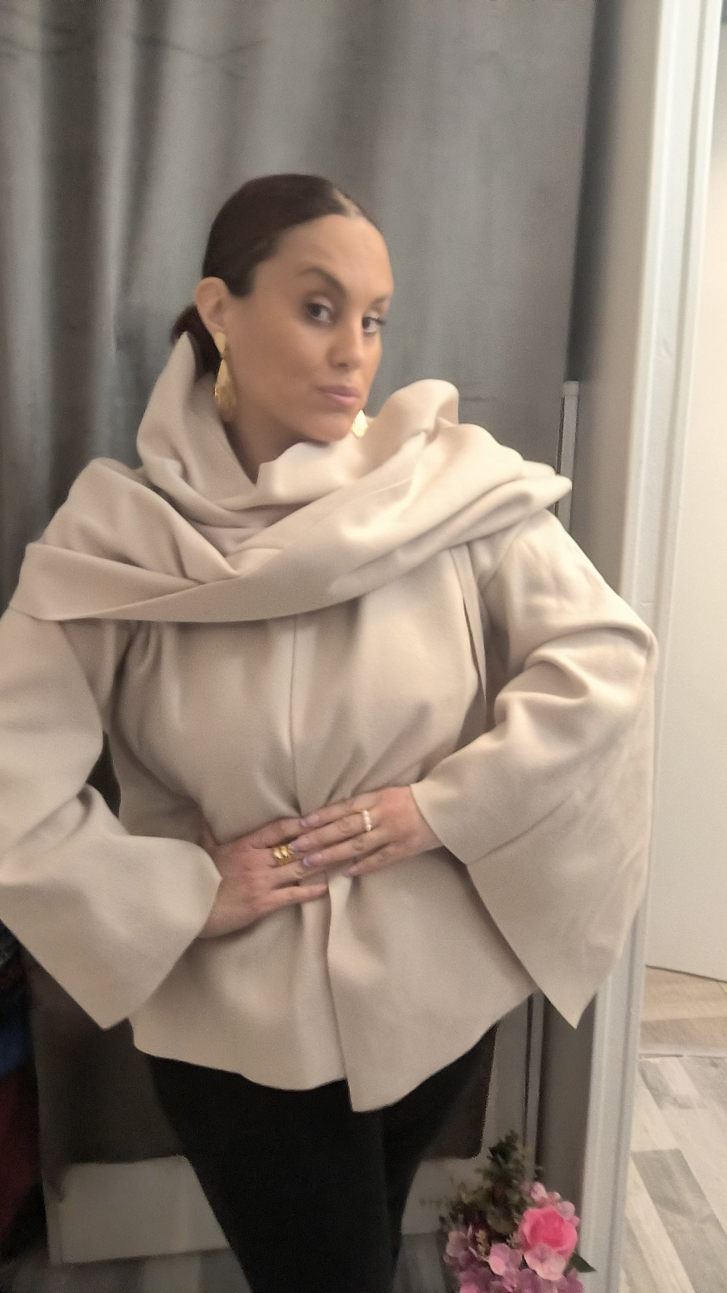 VESTE CAPE BEIGE ANISSA